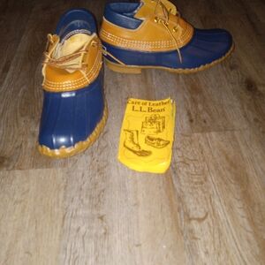 L.L. Bean Kids' Blue and Tan Duck Boots